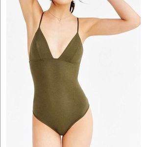 Urban Outfitters Army Olive Green Cami Bodysuit